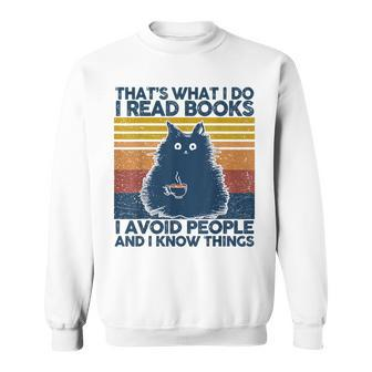 Thats What I Do I Read Books Vintage Cat Books Lovers Sweatshirt - Seseable