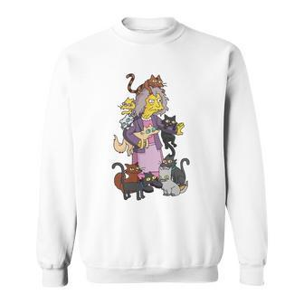 The Simpson Crazy Cat Lady Shirts Funny Cats Lady Christmas Sweatshirts For Christmas Xmas Men Women Sweatshirt Graphic Print Unisex - Thegiftio UK