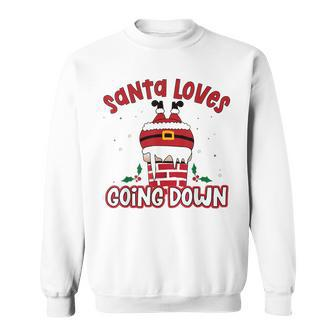 This Santa Loves Going Down Funny Christmas Men Women Sweatshirt Graphic Print Unisex - Seseable