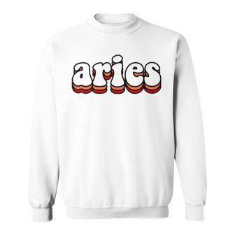 Three Layers Text Aries Zodiac Sign Sweatshirt | Mazezy