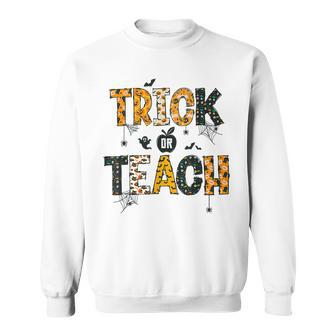 Trick Or Teach Funny Halloween Costume Cute Teacher Life Men Women Sweatshirt Graphic Print Unisex - Thegiftio UK