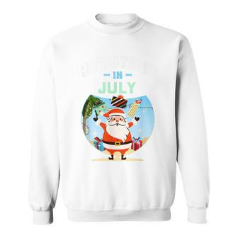 Tropischer Weihnachtsmann Sweatshirt, Weihnachten im Juli Design - Seseable