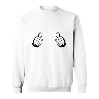 Two Thumbs Up This Guy Or Girl Custom Graphic T Men Women Sweatshirt Graphic Print Unisex - Thegiftio UK
