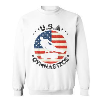 Usa Retro Gymnastics Team Vintage Support Usa Men Gymnastics Sweatshirt | Mazezy