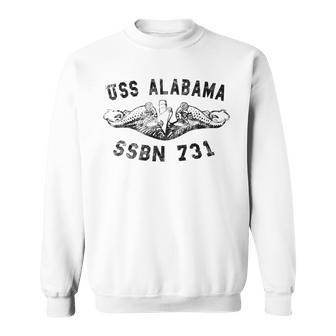 Uss Alabama Ssbn 731 Submarine Badge Vintage Sweatshirt - Seseable