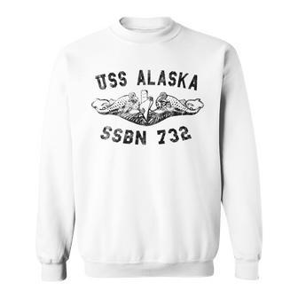 Uss Alaska Ssbn 732 Submarine Badge Vintage Sweatshirt - Seseable