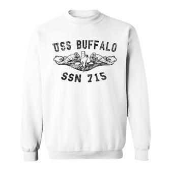 Uss Buffalo Ssn 715 Attack Submarine Badge Vintage Sweatshirt - Seseable