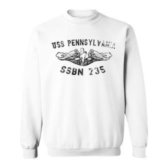 Uss Pennsylvania Ssbn 735 Submarine Badge Vintage Sweatshirt - Seseable