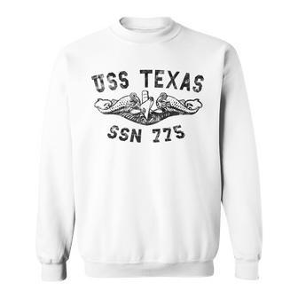 Uss Texas Ssn 775 Attack Submarine Badge Vintage Sweatshirt - Seseable