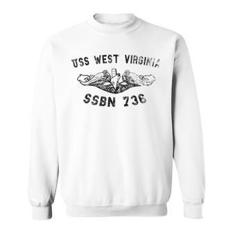 Uss West Virginia Ssbn 736 Submarine Badge Vintage Sweatshirt - Seseable