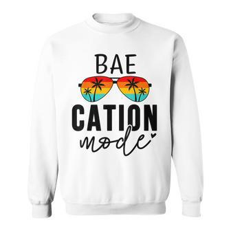 Vacation Summer Cute Couples Matching Baecation Mode Sweatshirt | Mazezy
