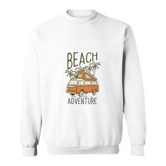 Van Car Parking On The Beach Sweatshirt - Monsterry AU