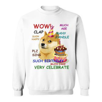 Very Birthday Doge Wow Funny Doge Birthday Sweatshirt - Seseable