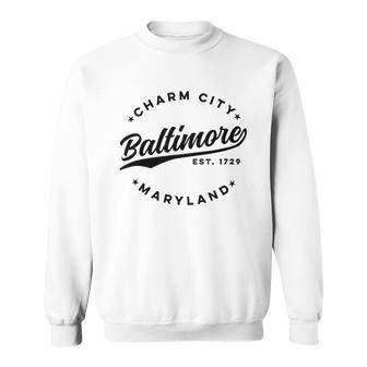 Vintage Baltimore Charm City Maryland Men Women Sweatshirt Graphic Print Unisex - Thegiftio UK