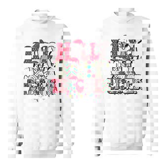 Vintage Groovy Holly And Jolly Teacher Santa Christmas 2022 Men Women Sweatshirt Graphic Print Unisex - Thegiftio