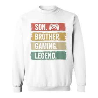 Vintage Sohn Bruder Gaming Legende Retro Video Gamer Boy Sweatshirt - Seseable