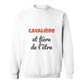 Weißes Sweatshirt CAVALIÈRE et fière de l'être für Reitsportfans - Seseable