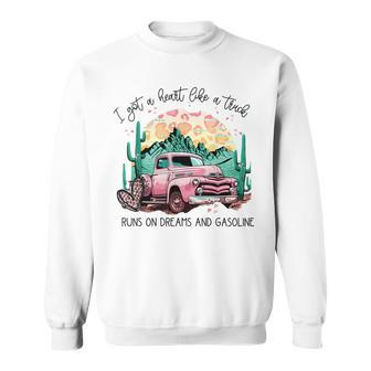 Western Sunset Cowgirl I Got A Heart Like A Truck Sweatshirt | Mazezy AU