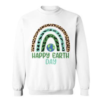 Wild And Sea Animals Happy Earth Day Rainbow Sweatshirt | Mazezy