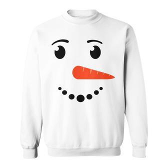 Winter Snowman Face Costume Christmas Snowman Men Women Sweatshirt Graphic Print Unisex - Seseable