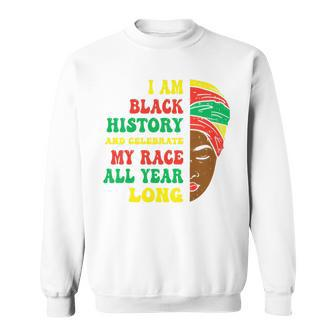 Womens I Am Black History African American Woman Kente Melanin Men Women Sweatshirt Graphic Print Unisex - Thegiftio UK
