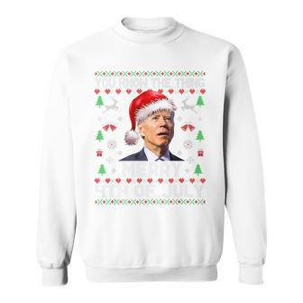 You Know The Thing Merry 4Th Of July Santa Biden Christmas V2 Sweatshirt - Seseable