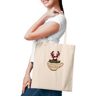 Funny Christmas Deer Merry And Bright Tote Bag - Thegiftio UK