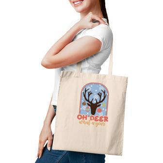Funny Christmas Oh Deer What A Year V2 Tote Bag - Thegiftio UK