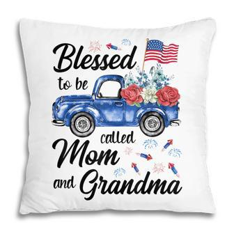 4Th July American Flag Patriotic Blessed Mom Grandma Gift For Women Pillow