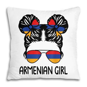 Armenian Girl Messy Hair Armenia Pride Patriotic Womens Kids Pillow