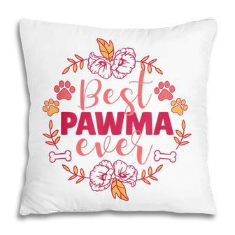 Best Pawma Ever Dog Grandma Nature Paw Bone Cute Flowers Pillow | Mazezy