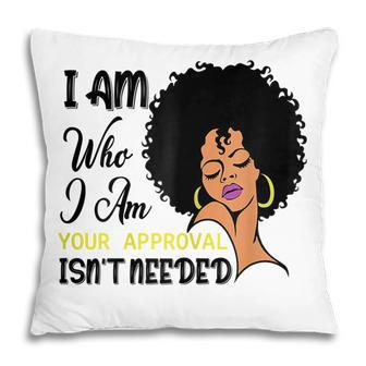 Black Queen Lady Curly Natural Afro African American Ladies Gift For Womens Pillow | Mazezy