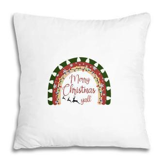 Christmas Raibow Merry Christmas Yall Pillow - Thegiftio UK