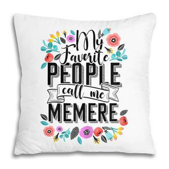 Cute Grandmother Memere Mothers Day Gift Vintage Floral Gift For Womens Pillow | Mazezy DE