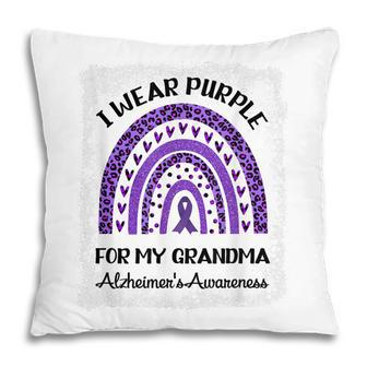 End Alzi Wear Purple For My Grandma Alzheimers Awareness Pillow | Mazezy