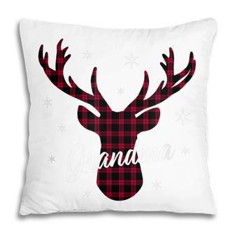 Family Christmas Pajamas Buffalo Plaid Deer Grandma Pillow | Mazezy