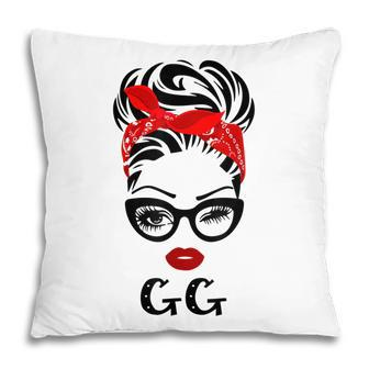Gg Wink Eye Woman Face Gift For Gg Grandma Gift For Womens Pillow | Mazezy