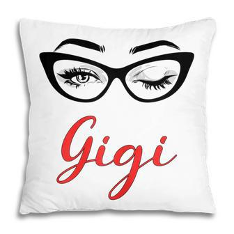 Gigi Eyes Wink Cute Glasses Gift For Womens Pillow | Mazezy
