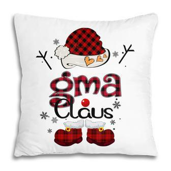 Gma Claus Red Plaid Grandma Gift Pillow | Mazezy