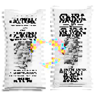 Grandma And Grandson A Bond That Cant Be Broken Autism Gift For Womens Pillow | Mazezy