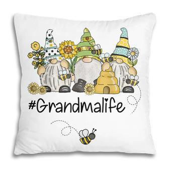 Grandma Life Sunflowers Gnomes Bees Lover Pillow | Mazezy