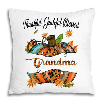 Grandma Pumpkin Leopard Mimi Thankful Grateful Blessed Pillow | Mazezy