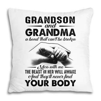 Grandson And Grandma A Bond That Cant Be Broken Pillow | Mazezy