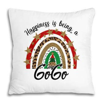 Happiness Is Being A Gogo Rainbow Grandma Gift Pillow | Mazezy