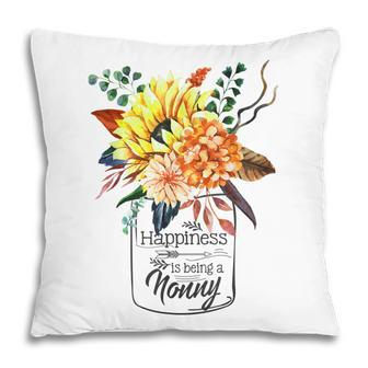 Happiness Is Being A Nonny Cute Flowers Gifts Gift For Womens Pillow | Mazezy UK
