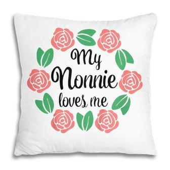 Kids My Nonnie Loves Me Mothers Day Xmas Italian Grandma Girl Pillow | Mazezy UK