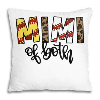 Leopard Mimi Of Both Baseball Softball Grandma Mothers Day Pillow