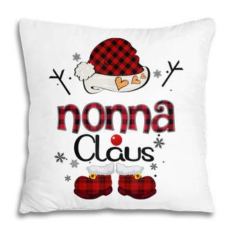 Nonna Claus Red Plaid Grandma Gift Pillow | Mazezy