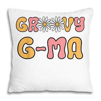 Retro Groovy Gma Grandma Hippie Family Matching Mothers Day Pillow | Mazezy