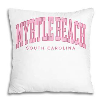 Retro Myrtle Beach South Carolina Beach Womens Girls Summer Pillow | Mazezy